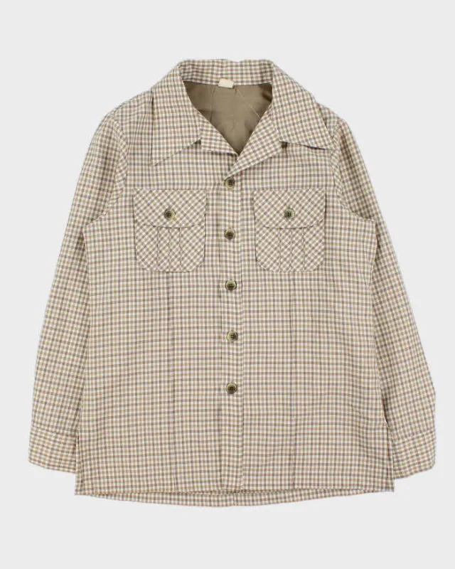 Vintage 1970s Tattersall Daggar Collared Long Sleeve Shirt - L made by Rokit