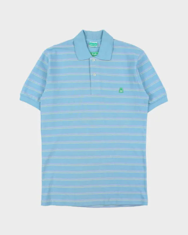 DSWT 1980s Benetton Stripe Polo Shirt - M made by United Colors Of Benetton