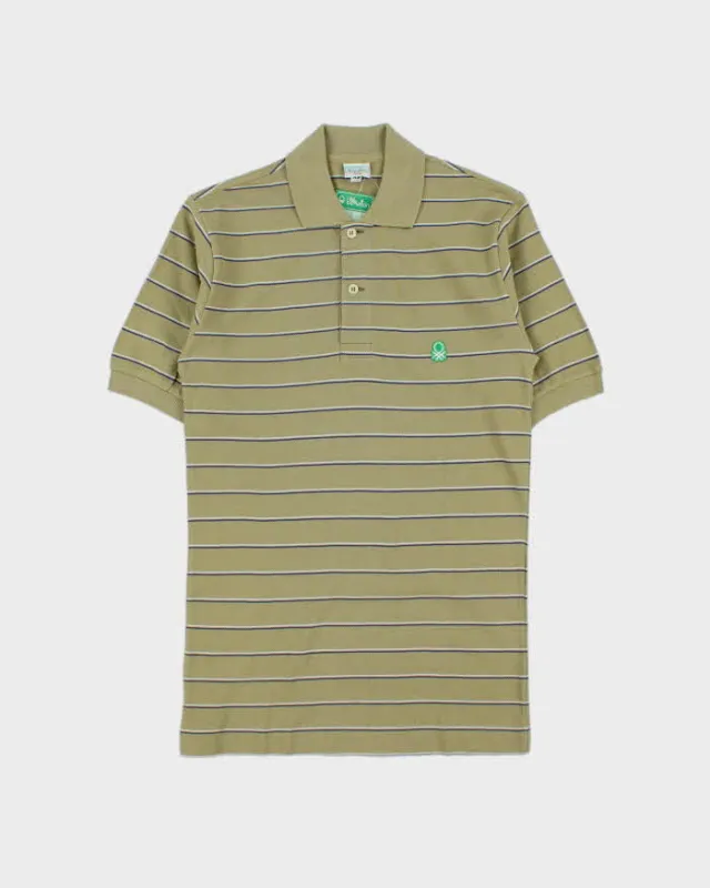 DSWT 1980s Benetton Stripe Polo Shirt - XS made by United Colors Of Benetton