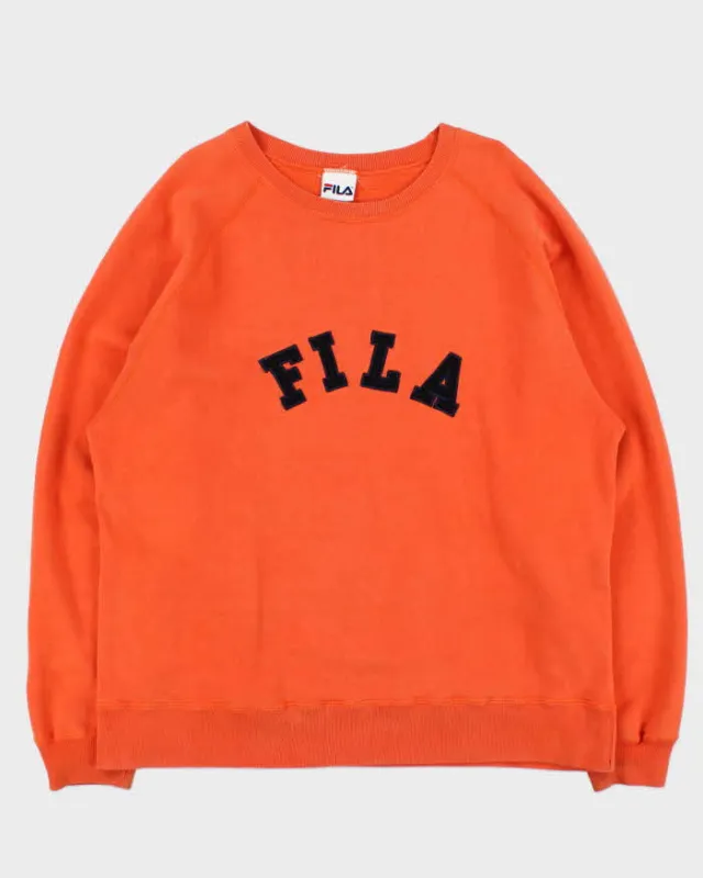 Vintage 1990s Fila Embroidered Spell-Out Crewneck Sweatshirt - XL sold by Rokit