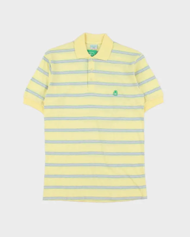 DSWT 1980s Benetton Stripe Polo Shirt - S made by United Colors Of Benetton