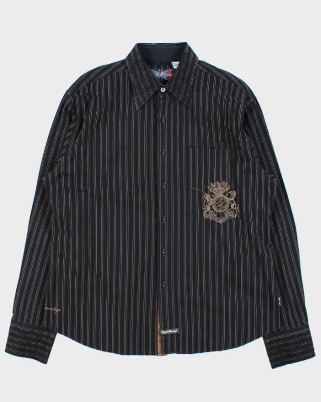 Vintage Y2K 00s British Laundry Christopher Wicks Hand Sewn Striped Embroidered Long Sleeve Shirt - L made by Rokit