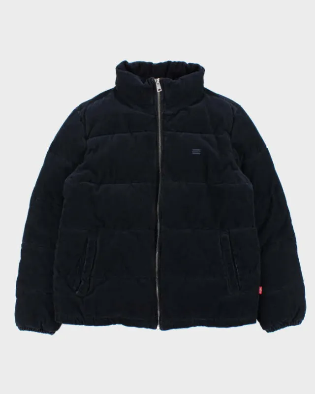 Levi's Corduroy Navy Puffer Jacket - M sold by Rokit