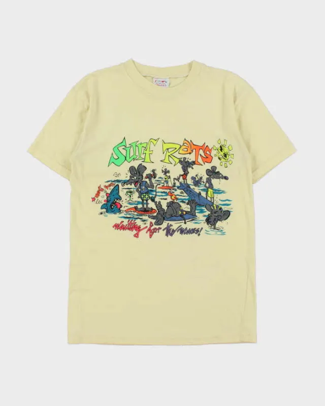 Vintage 1980s Footlocker Surf Rats Single Stitch Crewneck T-Shirt - M sold by Rokit