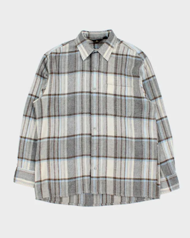 Vintage 1970s Lancer Wool Plaid Long Sleeve Flannel Shirt - M sold by Rokit