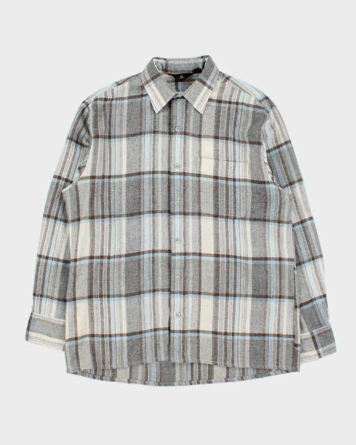 Vintage 1970s Lancer Wool Plaid Long Sleeve Flannel Shirt - M sold by Rokit