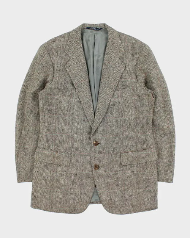 Vintage 00s Polo Ralph Lauren Houndstooth Tweed Wool Blend Single Breasted Blazer - M made by Ralph Lauren