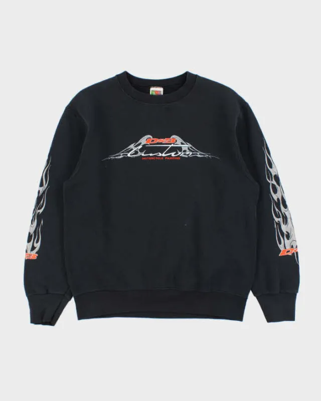 Vintage 1990s D&B Custom Motorcycle Flame Crewneck Sweatshirt - M made by Fruit of the Loom