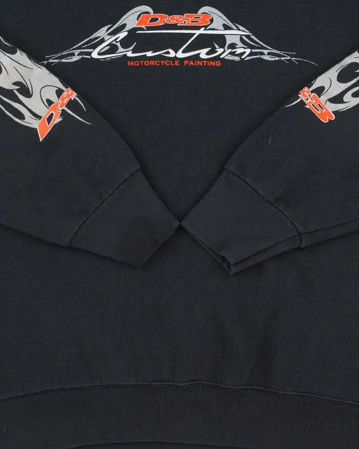 Vintage 1990s D&B Custom Motorcycle Flame Crewneck Sweatshirt - M sold by Rokit product image thumbnail 4