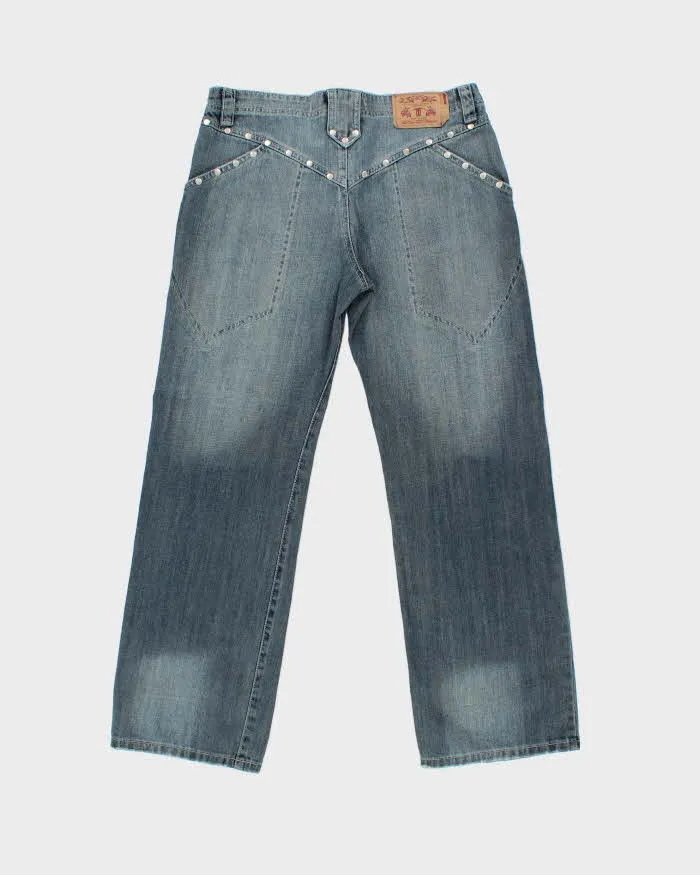 Vintage Y2k 00s Wei Bao Long Studded Wide Leg Jeans - W32 L29 sold by Rokit product image thumbnail 2