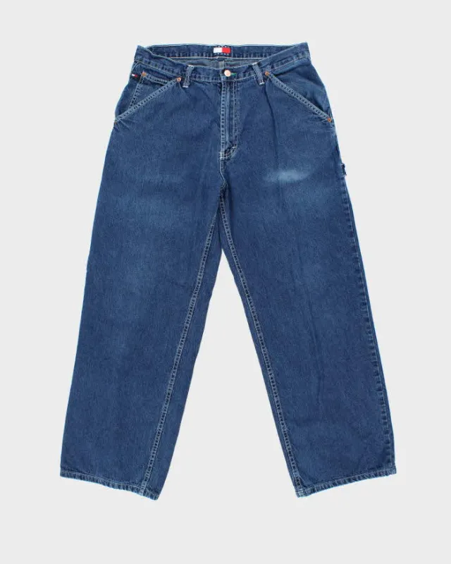 Vintage 1990s Tommy Hilfiger Wide Leg Denim Carpenter Jeans - W34 L30 made by Tommy Hilfiger