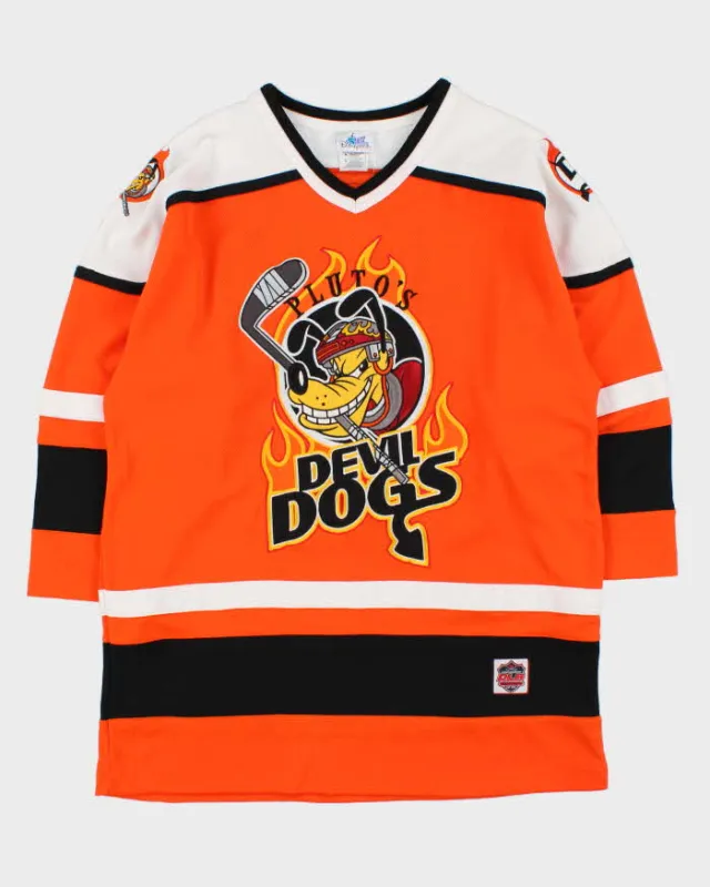 Vintage Y2K 00s Disney Pluto's Devil Dogs Ice Hockey Jersey - M made by Disney