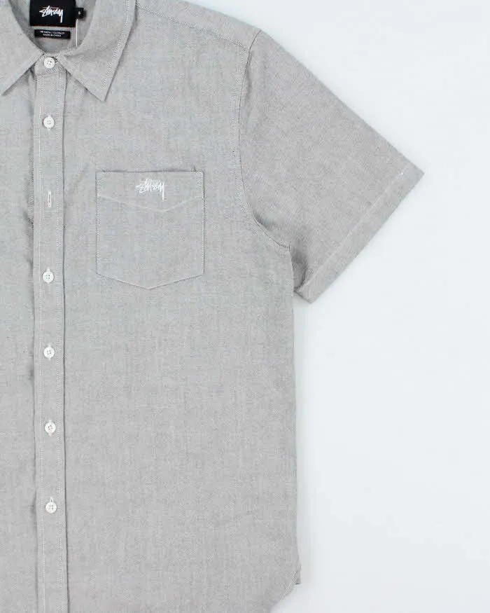 Vintage Stussy Chambray Embroidered Short Sleeve Pocket Shirt - S sold by Rokit product image thumbnail 3