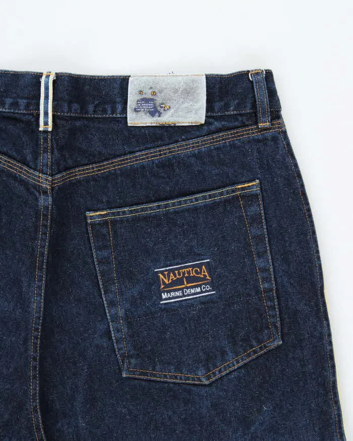 Vintage Y2K 00s Nautica Marine Denim Raw Selvedge Wide Leg Jeans - W38 L30 sold by Rokit product image thumbnail 4