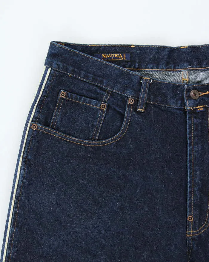 Vintage Y2K 00s Nautica Marine Denim Raw Selvedge Wide Leg Jeans - W38 L30 sold by Rokit product image thumbnail 3