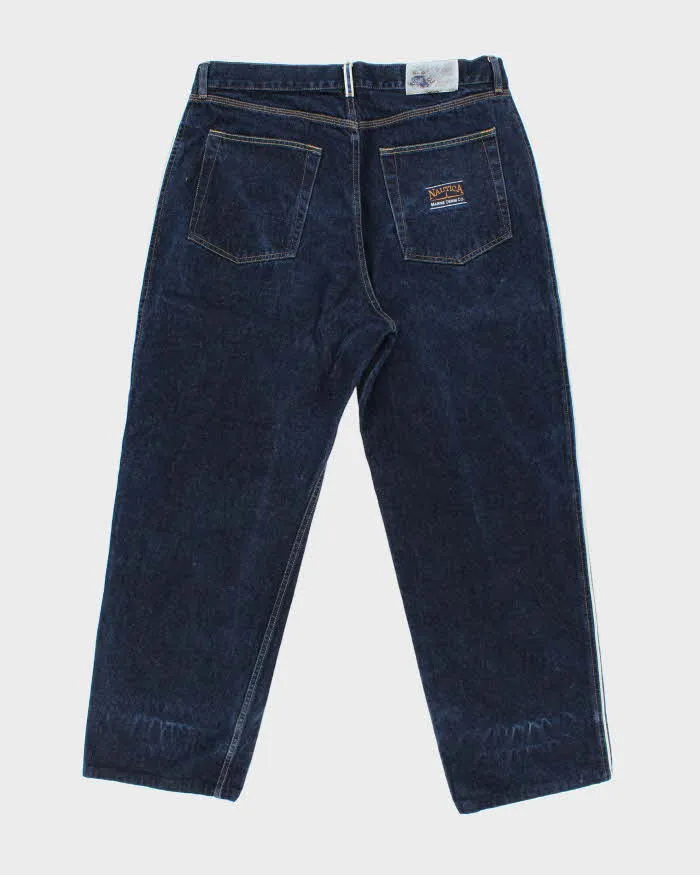 Vintage Y2K 00s Nautica Marine Denim Raw Selvedge Wide Leg Jeans - W38 L30 sold by Rokit product image thumbnail 2