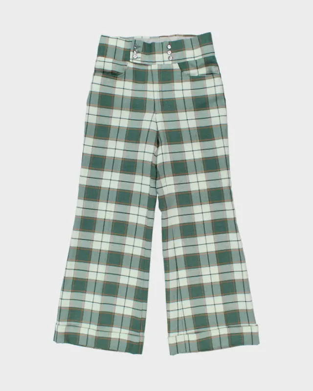 Vintage 1970s Day's Canaday's Tartan Bell Bottom Flared Trousers - W31 L30 made by Rokit