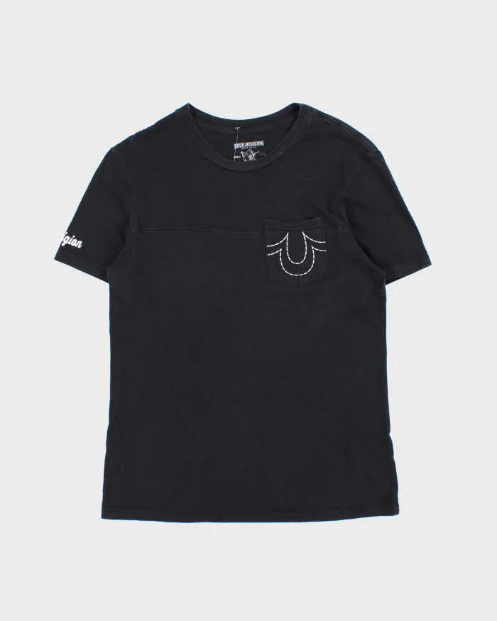 Vintage True Religion Overtime Crewneck Pocket T-Shirt - L sold by Rokit