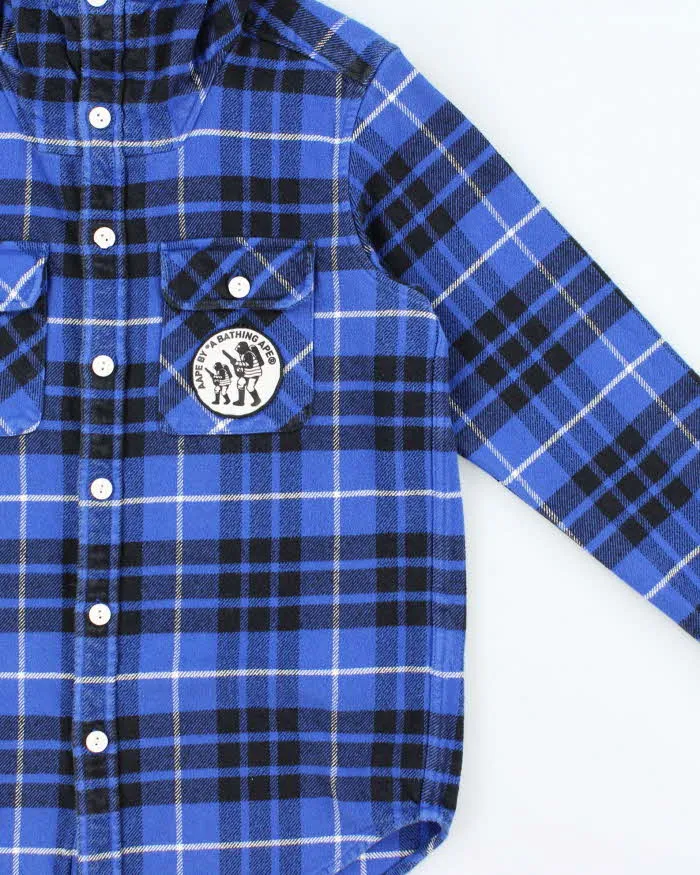 Vintage Aape By A Bathing Ape Plaid Fleece Lined Hooded Heavyweight Flannel Shirt - M sold by Rokit product image thumbnail 3