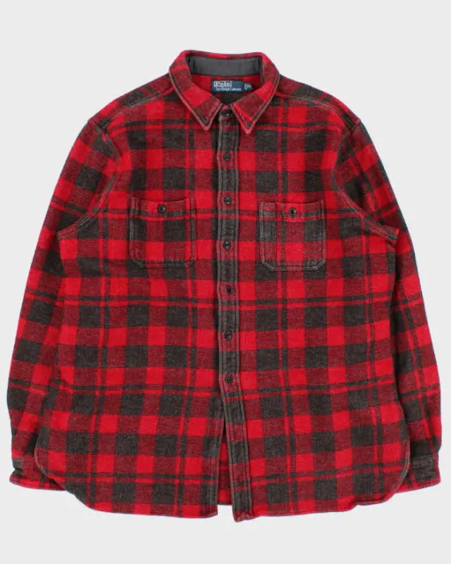 Vintage Y2K 00s Polo Ralph Lauren Heavyweight Plaid Long Sleeve Flannel Shirt - XXL made by Ralph Lauren