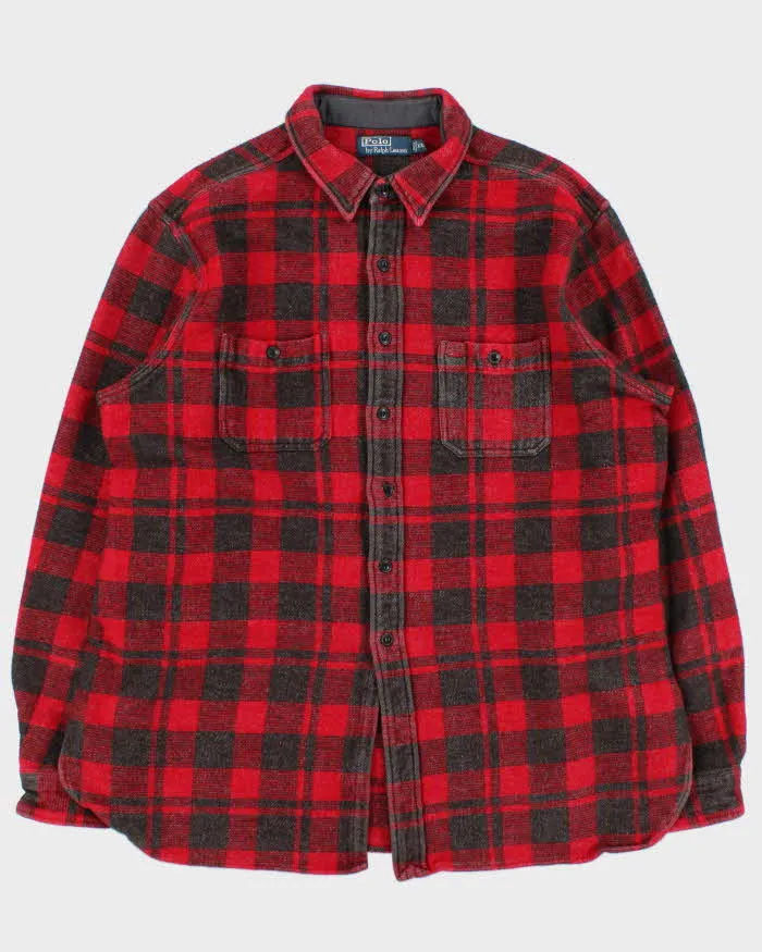 Vintage Y2K 00s Polo Ralph Lauren Heavyweight Plaid Long Sleeve Flannel Shirt - XXL sold by Rokit