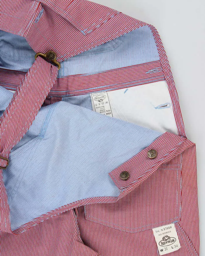 DSWT 1980s Fruit Of The Loom Pinstriped Dungarees - W31 L34 sold by Rokit product image thumbnail 5