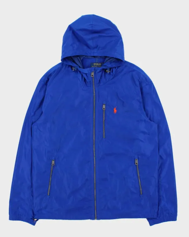 Vintage Polo Ralph Lauren Cobalt Blue Hooded Shell Windbreaker Jacket - M sold by Rokit