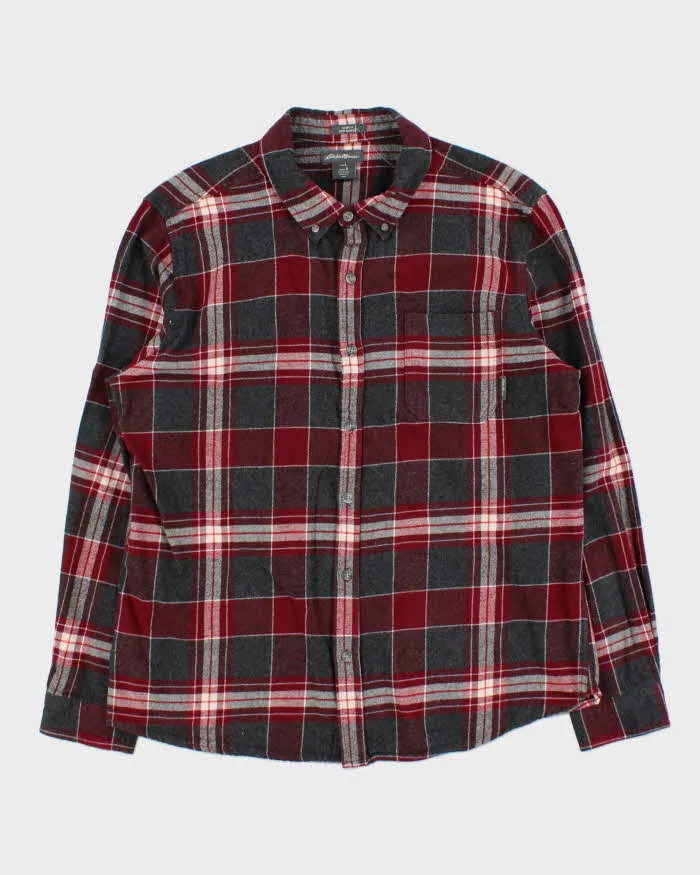 Vintage Eddie Bauer Plaid Classic Fit Long Sleeve Flannel Shirt - L sold by Rokit