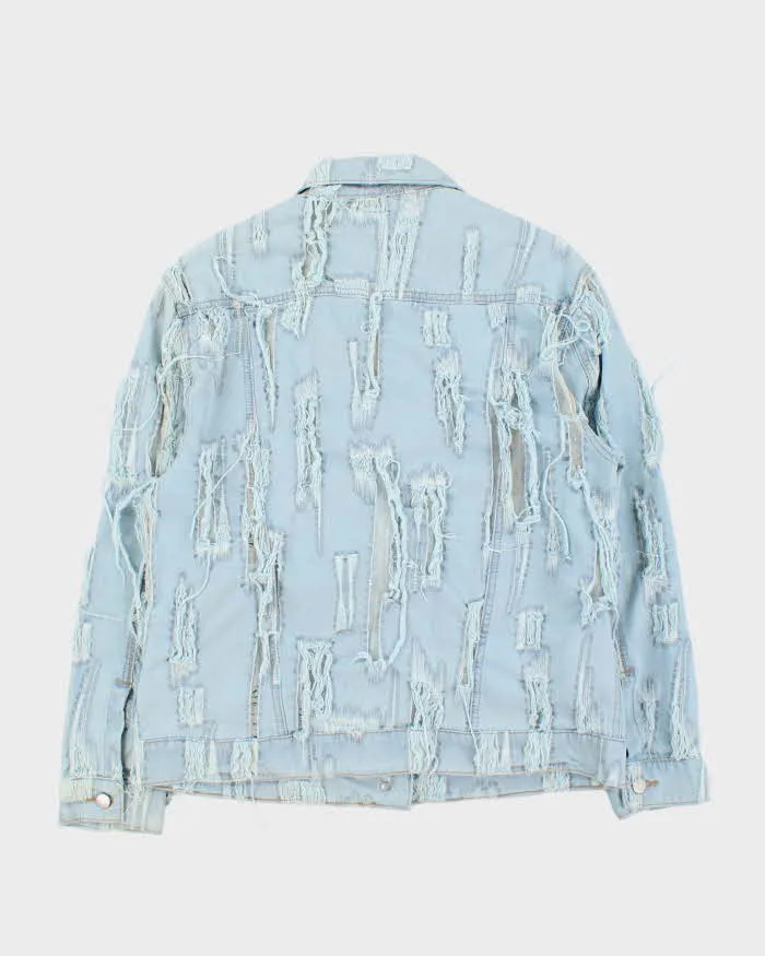 Vintage True Religion Frayed Sheer Light Wash Denim Jacket - L sold by Rokit product image thumbnail 2