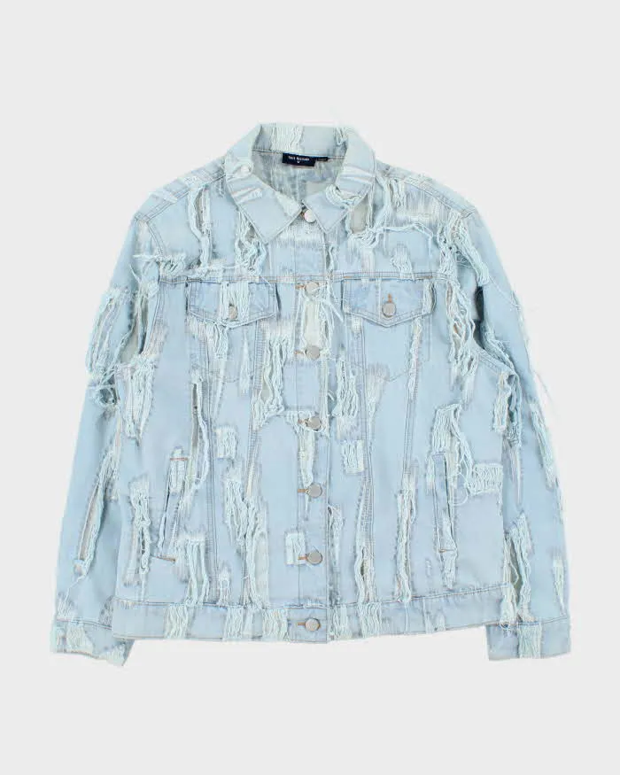 Vintage True Religion Frayed Sheer Light Wash Denim Jacket - L sold by Rokit
