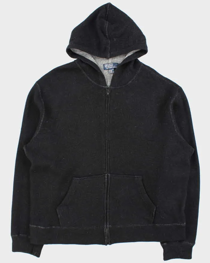 Vintage Y2K 00s Polo Ralph Lauren Wool Angora Blend Knit Zip-Up Hoodie - L sold by Rokit