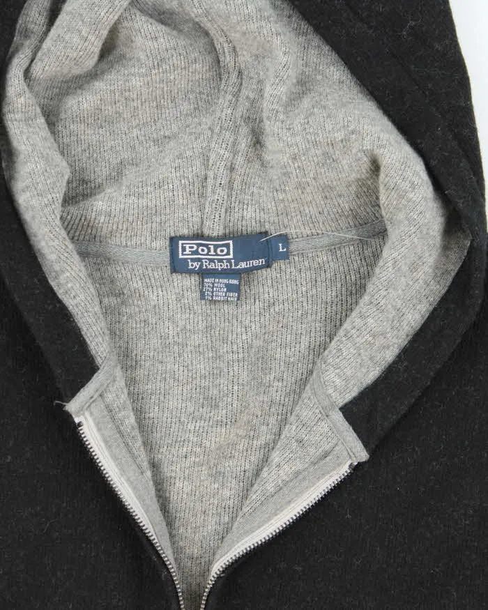 Vintage Y2K 00s Polo Ralph Lauren Wool Angora Blend Knit Zip-Up Hoodie - L sold by Rokit product image thumbnail 3