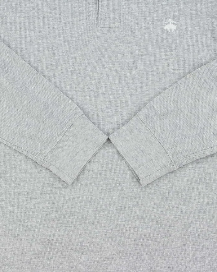 Vintage Y2K 00s Brooks Brothers Supima Slim Fit Marl Grey Layered Long Sleeve Polo Shirt - L sold by Rokit product image thumbnail 4