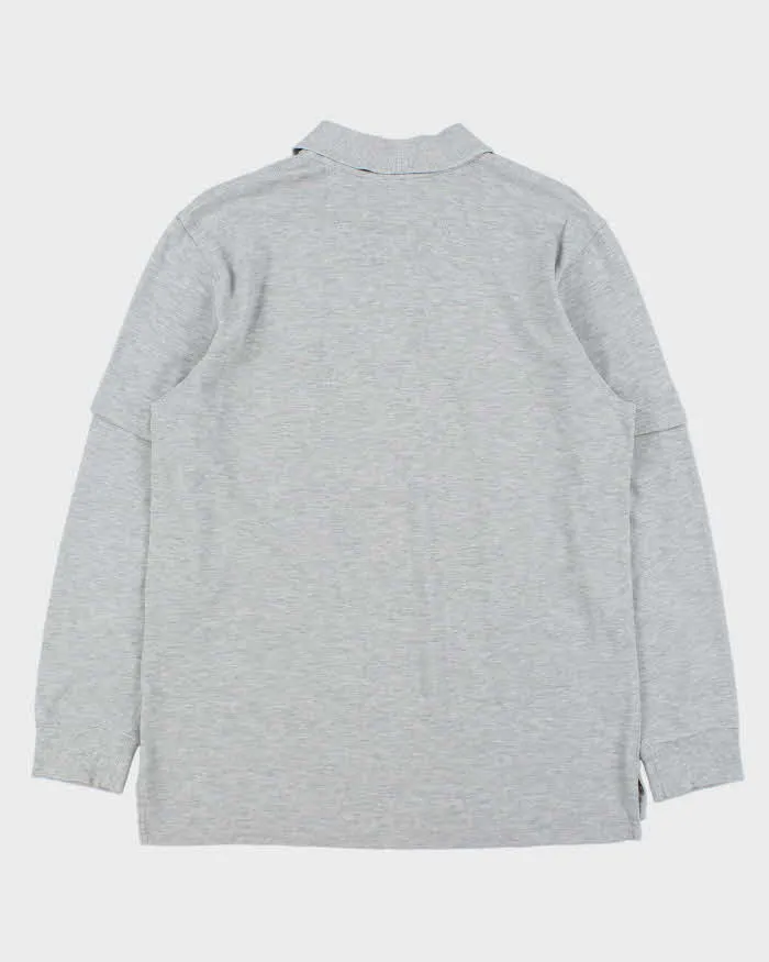 Vintage Y2K 00s Brooks Brothers Supima Slim Fit Marl Grey Layered Long Sleeve Polo Shirt - L sold by Rokit product image thumbnail 2