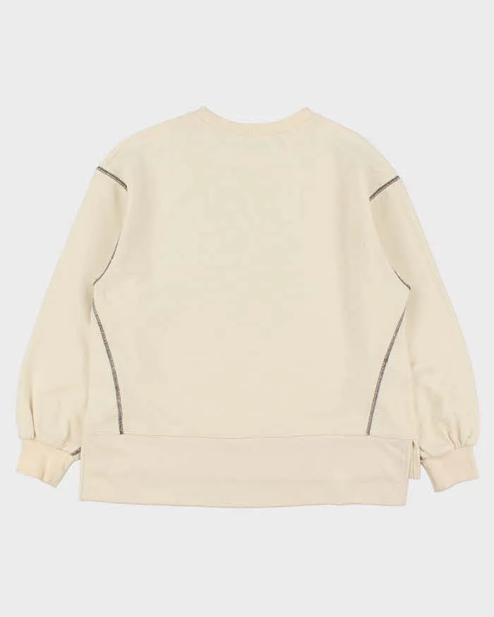 Studio CLIP Japan Contrast Stitch Women's Cream Boxy Sweatshirt - L sold by Rokit product image thumbnail 2