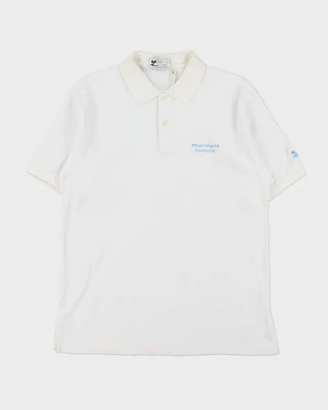 Vintage 1990s Courrèges Homme Embroidered Short Sleeve Polo Shirt - L made by Rokit