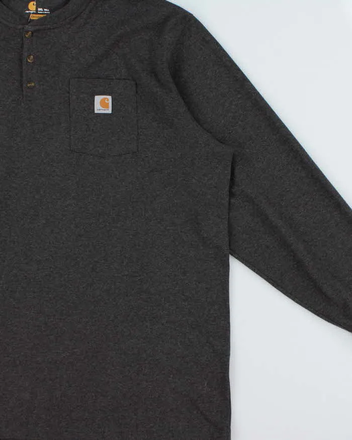 Vintage Carhartt Grey Marl Original Fit Long Sleeve Henley T-Shirt - XXXL sold by Rokit product image thumbnail 3