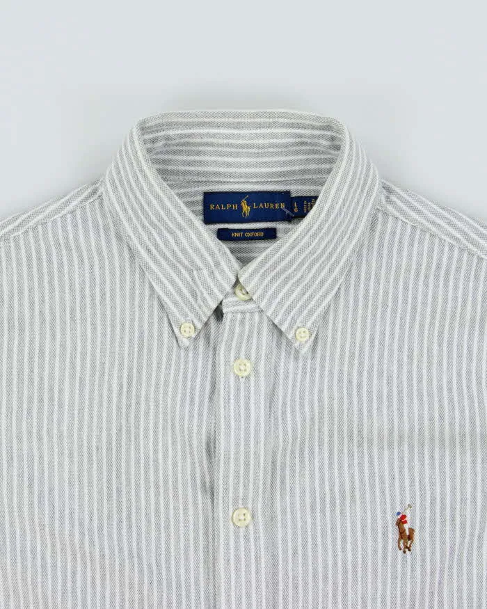 Vintage Ralph Lauren Oxford Knit Striped Women's Long Sleeve Shirt - L sold by Rokit product image thumbnail 5