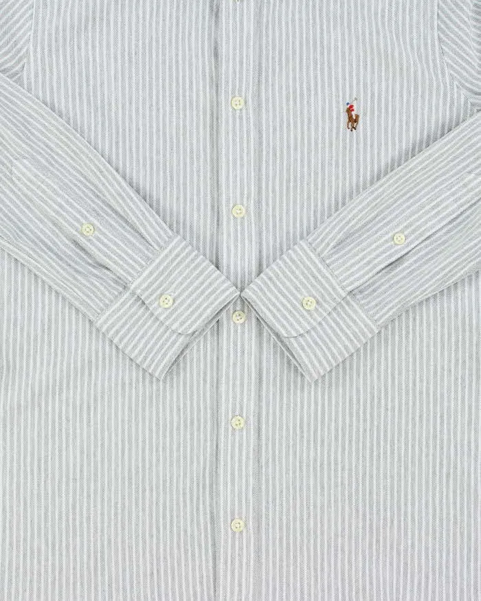 Vintage Ralph Lauren Oxford Knit Striped Women's Long Sleeve Shirt - L sold by Rokit product image thumbnail 4