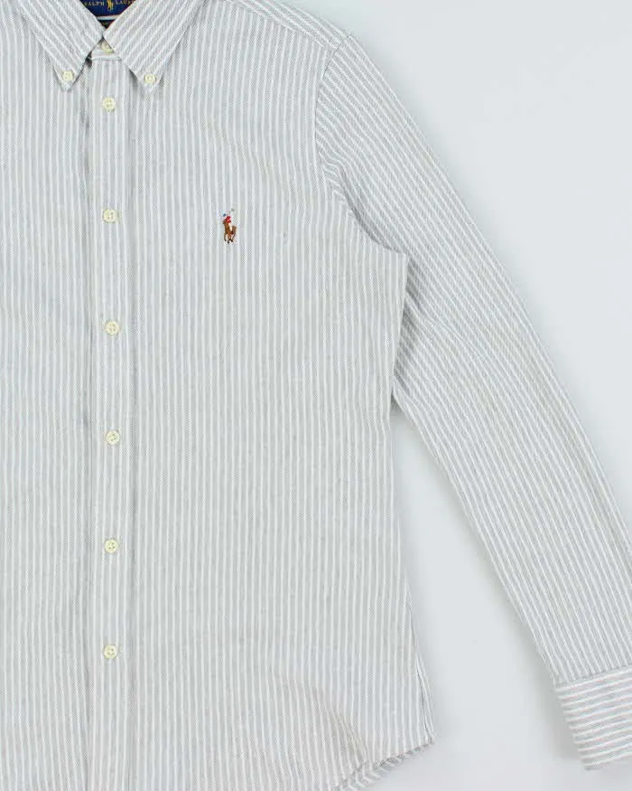 Vintage Ralph Lauren Oxford Knit Striped Women's Long Sleeve Shirt - L sold by Rokit product image thumbnail 3