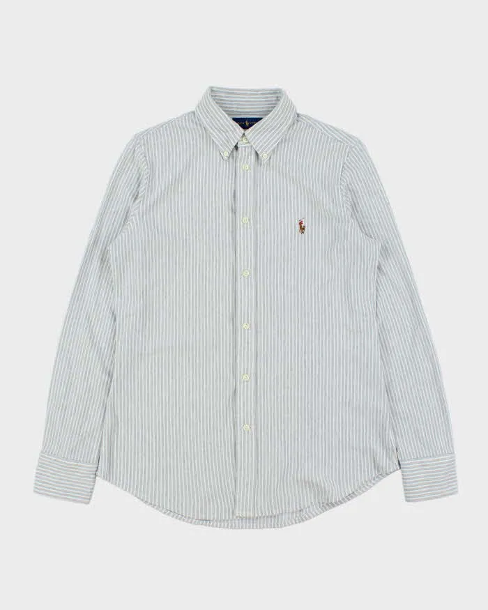 Vintage Ralph Lauren Oxford Knit Striped Women's Long Sleeve Shirt - L sold by Rokit