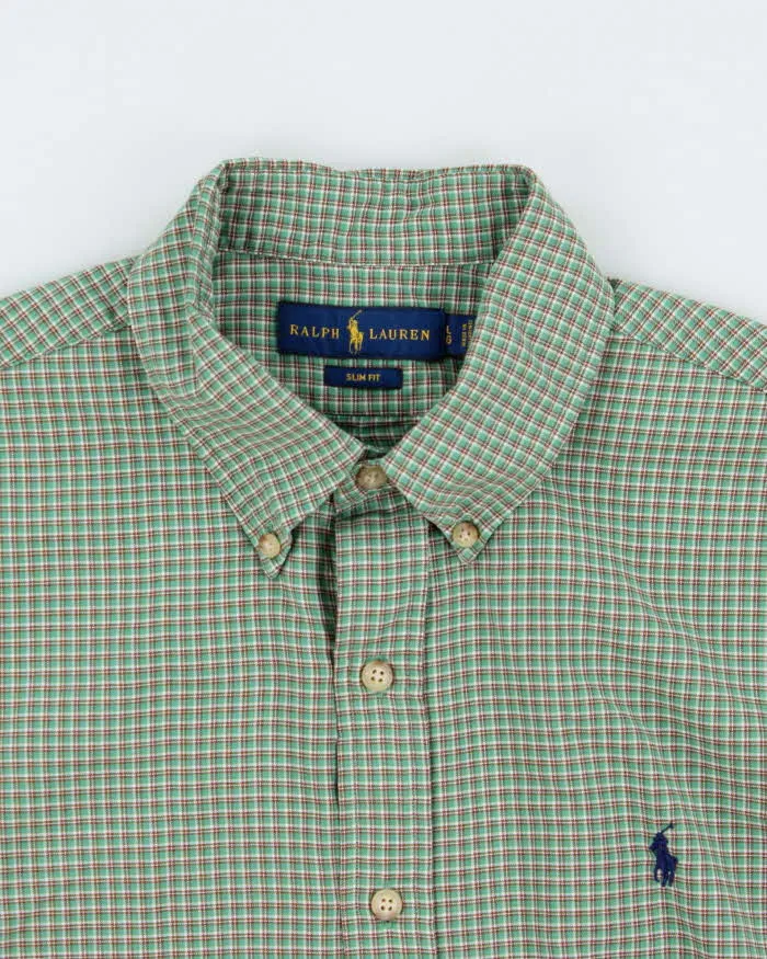 Vintage Ralph Lauren Grid Check Slim Fit Long Sleeve Shirt - L sold by Rokit product image thumbnail 5