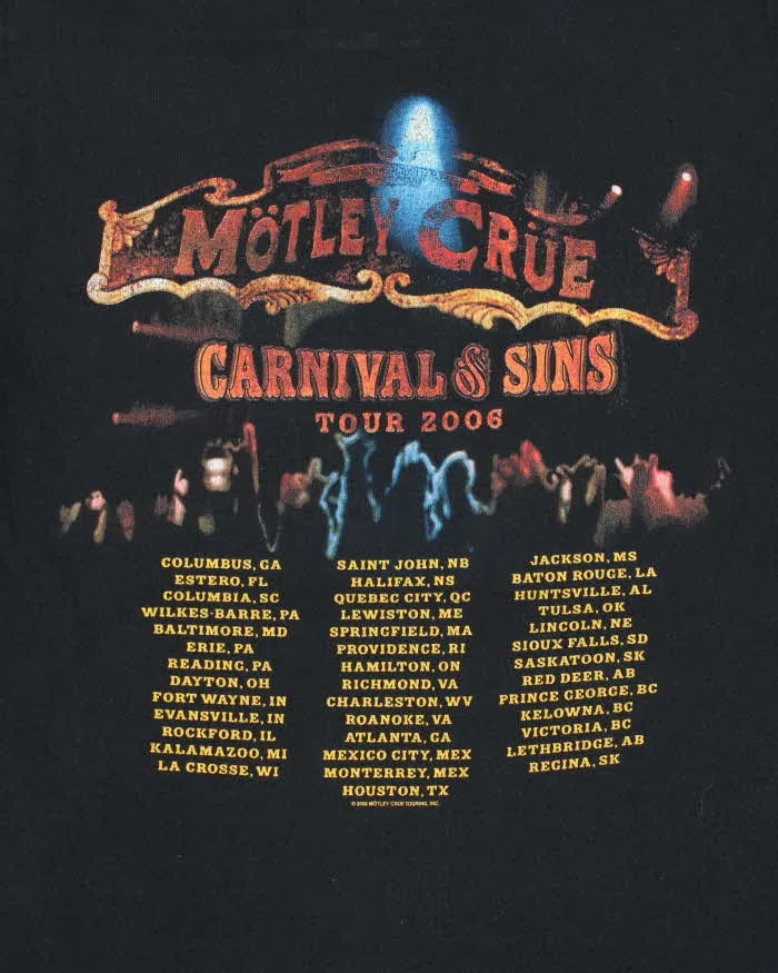 Vintage 2006 Motley Crew Carnival Of Sins Tour Anvil Crewneck T-Shirt - S sold by Rokit product image thumbnail 5