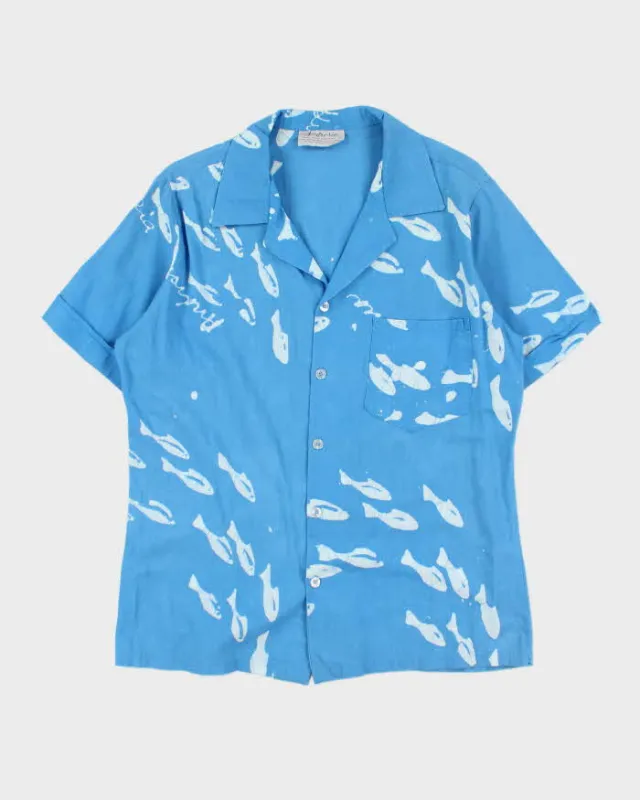 Vintage 1970s Androsia Made In Bahamas Ocean Hawaiian Shirt - L sold by Rokit