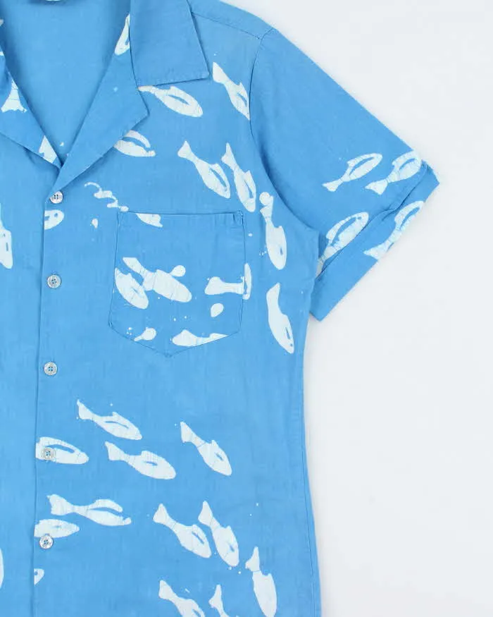 Vintage 1970s Androsia Made In Bahamas Ocean Hawaiian Shirt - L sold by Rokit product image thumbnail 3