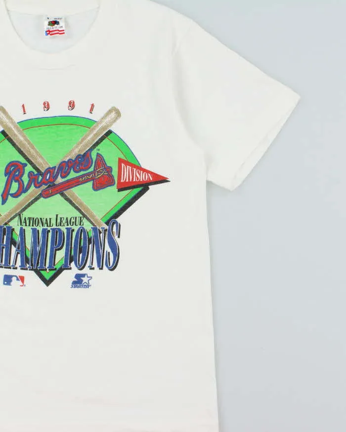 Vintage 1991 Atlanta Braves MLB National Champions Made In USA Single Stitch Crewneck T-Shirt - S sold by Rokit product image thumbnail 3