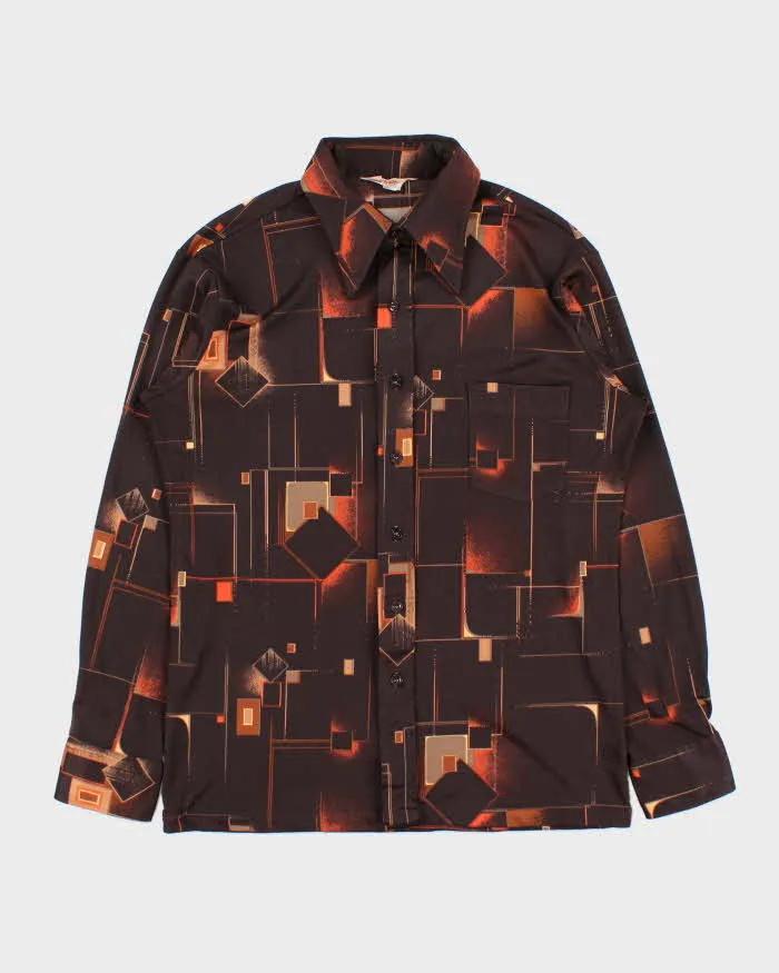 Vintage 1970s Pierre Gerard By Mr Jeff Patterned Long Sleeve Shirt - M sold by Rokit