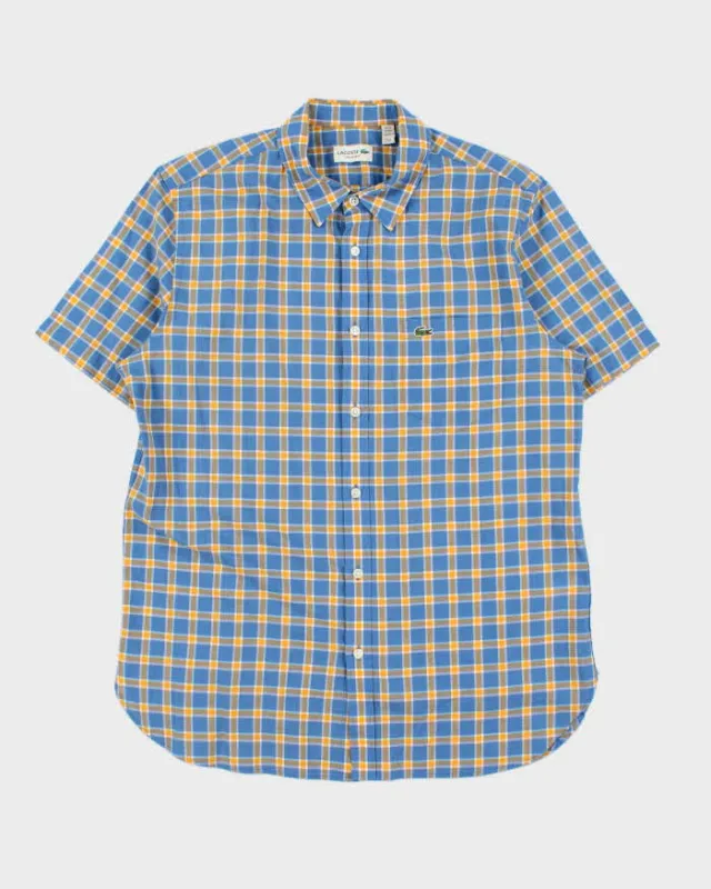 Vintage Lacoste Windowpane Plaid Short Sleeve Shirt - L made by Lacoste
