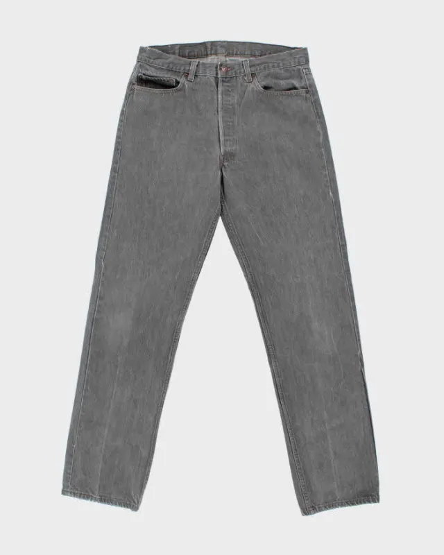 Vintage 1996 Levi's 501 Red Batwing Tag Made In USA Straight Leg Denim Jeans - W33 L32 made by Levi's