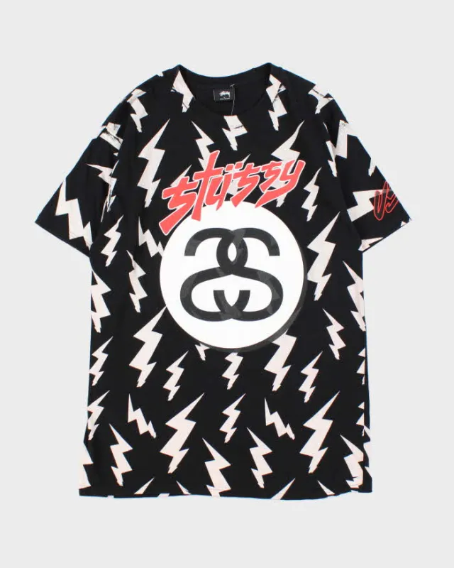 Vintage Stussy Tribe 8 Ball USA Lighting Crewneck T-Shirt - L made by Stussy